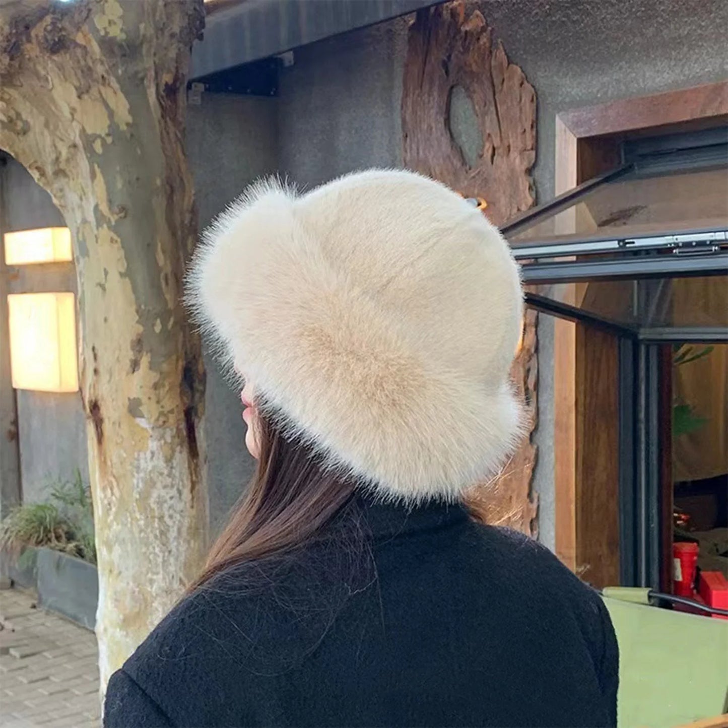 Thicken Plush Warm Fur Hat Fluffy Beanie Warm Thick Hat Mongolian Caps for Casual Trips Sports Skiing