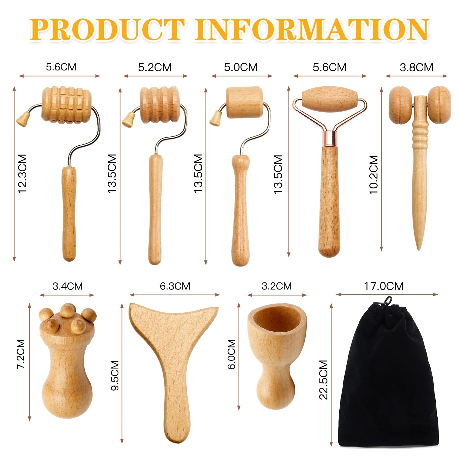 Wooden Face Spa Massager Maderoterapia Face Slimming Massage Roller Wood Therapy Gua sha Facial Lifting Stick Wrinkle Remover