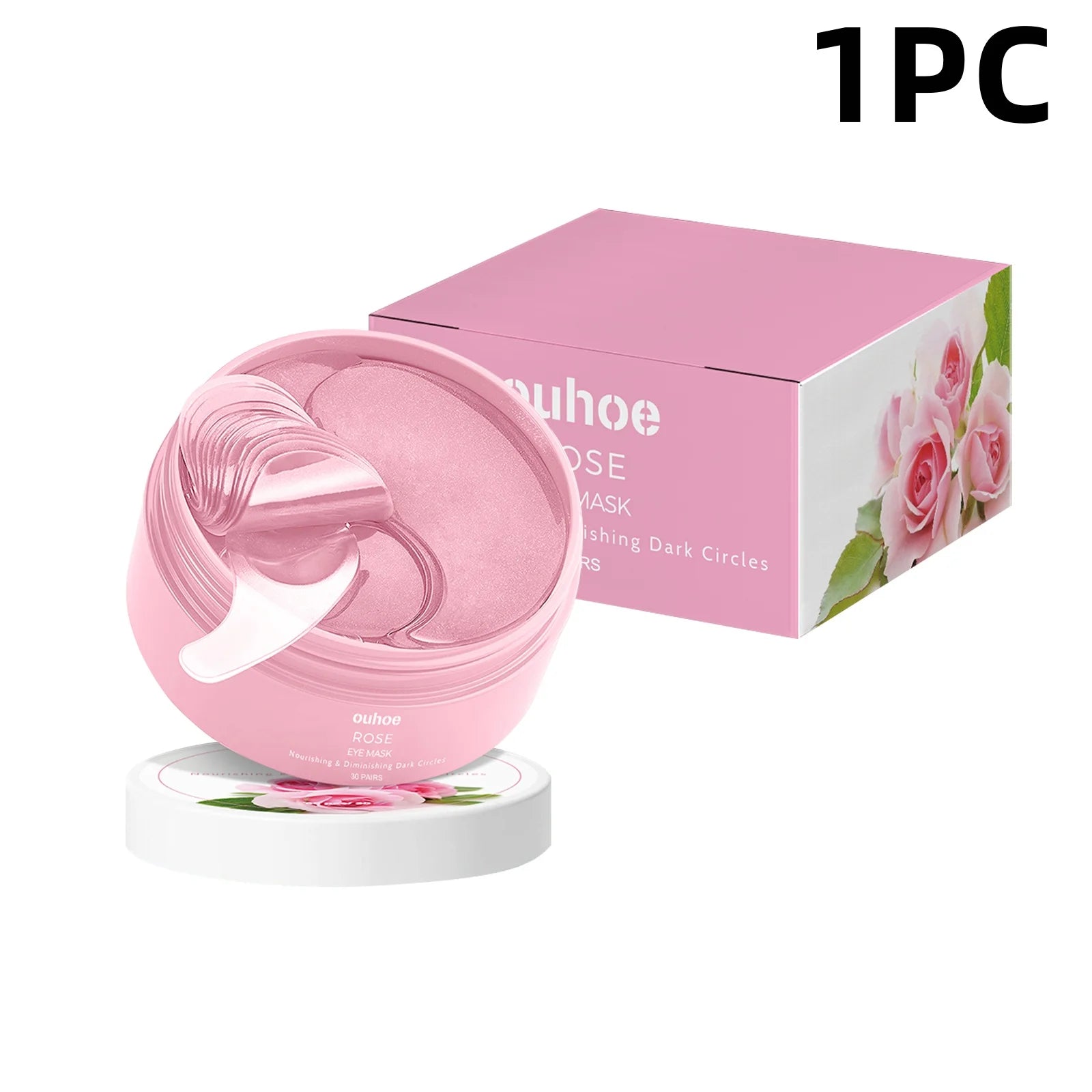 Pink Rose Eye Mask - Anti-Wrinkle & Dark Circle Treatment, Hydrating Under Eye Patches, Firming & Brightening Eye Care