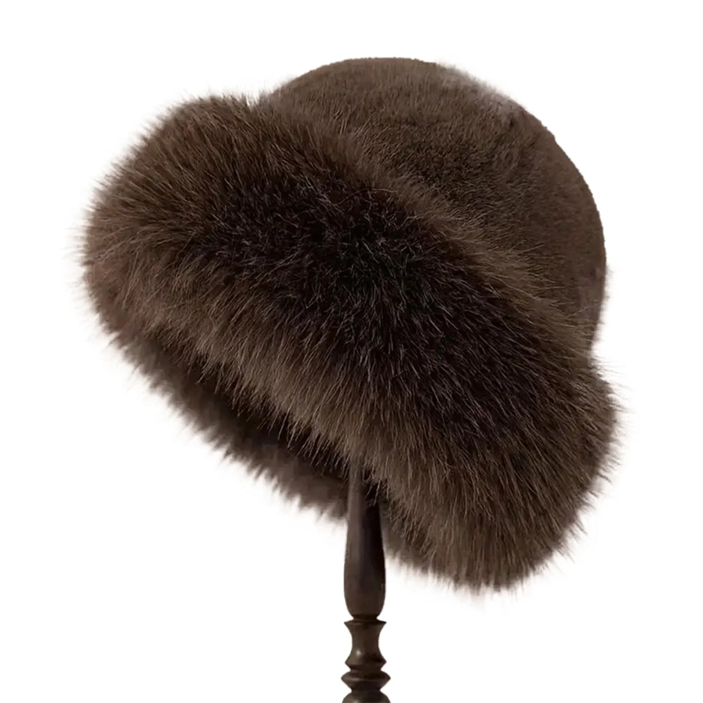Thicken Plush Warm Fur Hat Fluffy Beanie Warm Thick Hat Mongolian Caps for Casual Trips Sports Skiing
