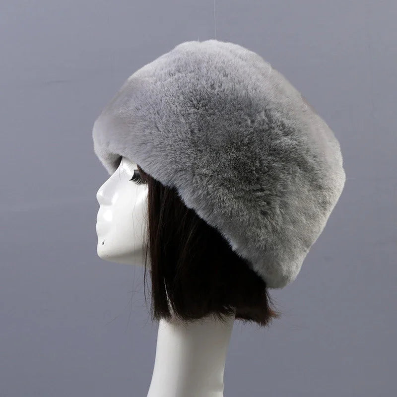 Faux Fur Hats for Women Winter Autumn Fluffy Russian Hat Winter Cap Female Beanies Solid Color Leopard Print Bonnets