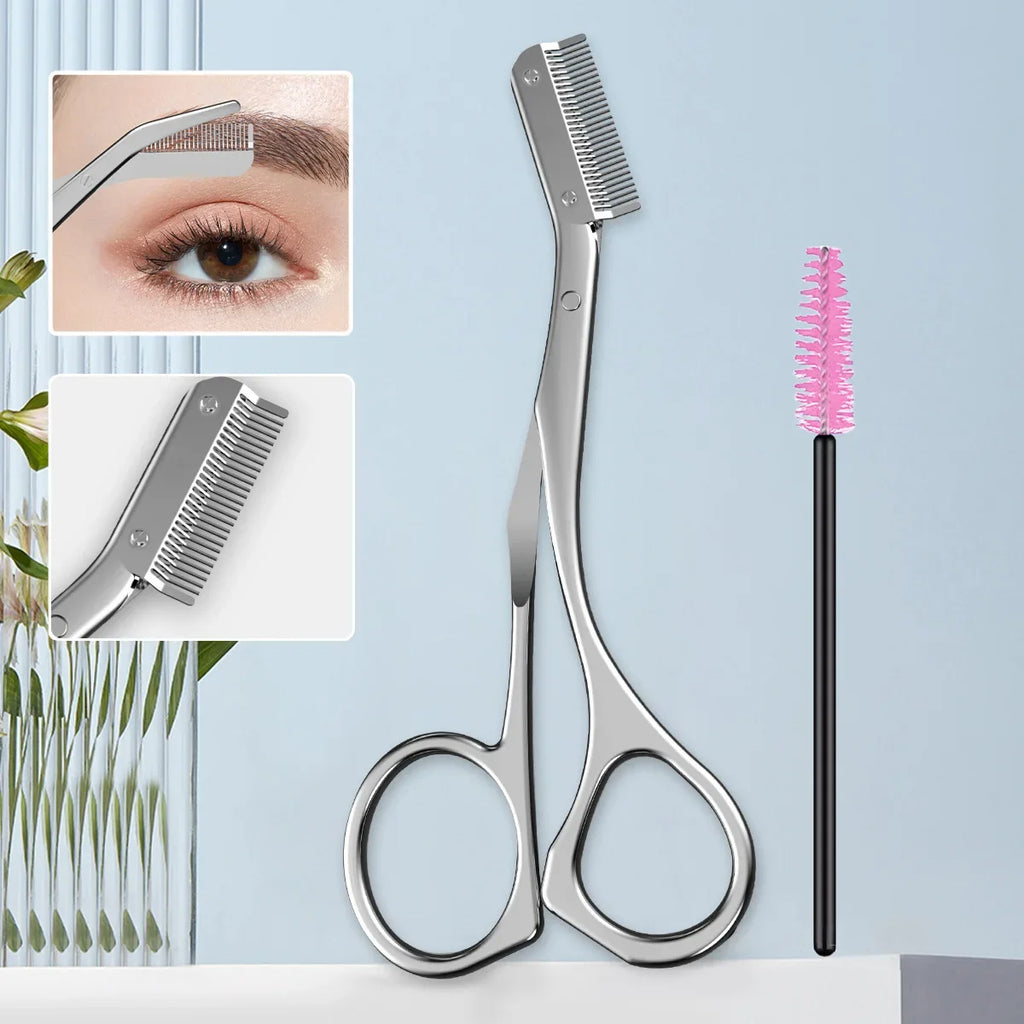 Wenkbrauw Trimmen Mes Veilig Anti-kras Schaar Wenkbrauw Scheren Tool voor Mannen en Vrouwen Beginner Beauty Tool Set Wenkbrauw scheermes