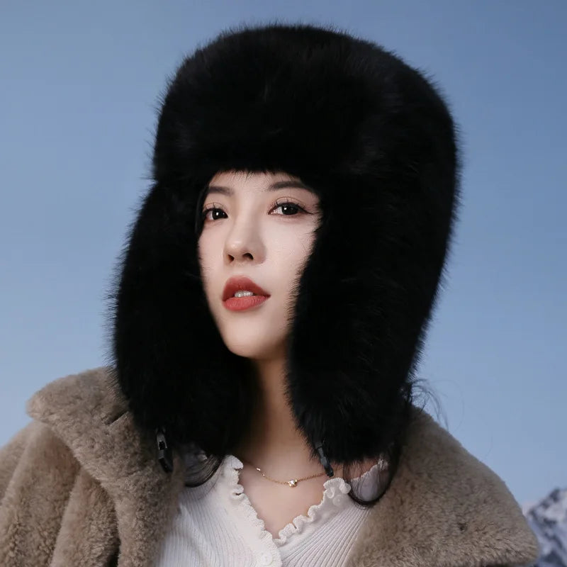 Faux Fur Hats for Women Winter Autumn Fluffy Russian Hat Winter Cap Female Beanies Solid Color Leopard Print Bonnets