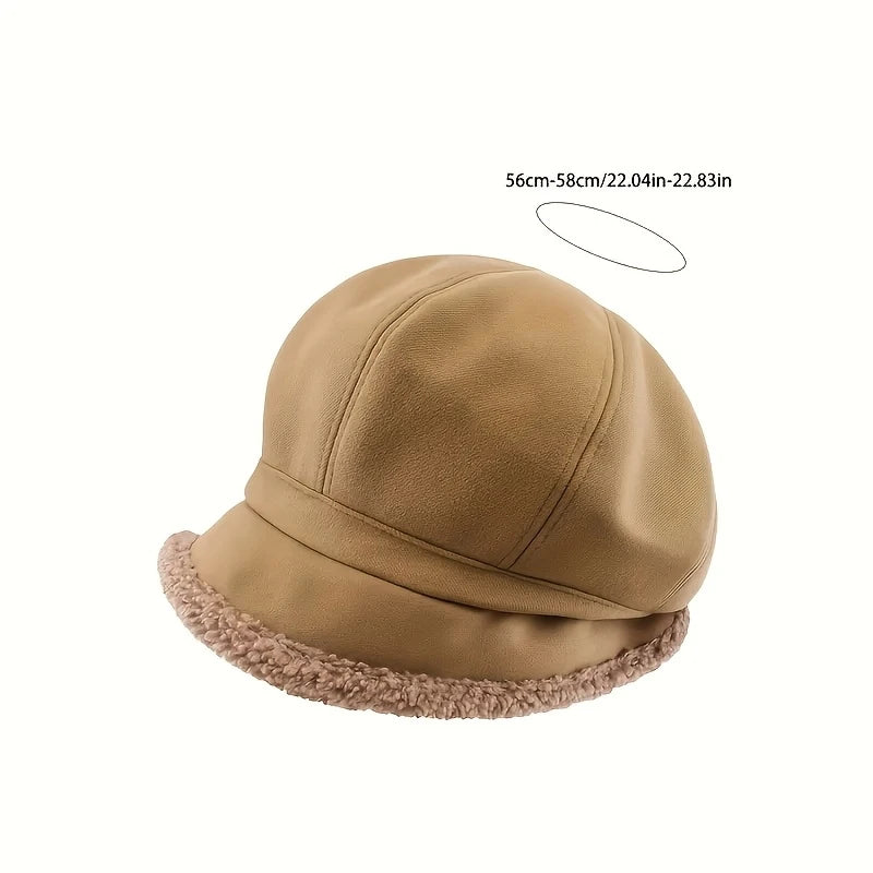 Women's Thick Fisherman Hat, Thick Velvet Warm Hat, Large Brim For Winter Warmth And Anti Separation, Ear Protection
