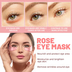 Pink Rose Eye Mask - Anti-Wrinkle & Dark Circle Treatment, Hydrating Under Eye Patches, Firming & Brightening Eye Care
