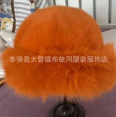 Thicken Plush Warm Fur Hat Fluffy Beanie Warm Thick Hat Mongolian Caps for Casual Trips Sports Skiing