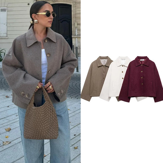 Women's Jackets Coats Autumn 2025 New Chic Loose Long-Sleeved Warm Jackets Fashion Joker Elegant Women's Street Youth Outerwear