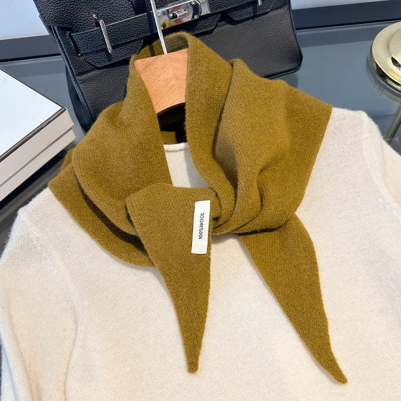 100% Wool Winter Scarf For Women Long Warm Cashmere Scarves Hijab Solid Lady Shawl Wrap Female Pashmina Bandana Head Scarfs New