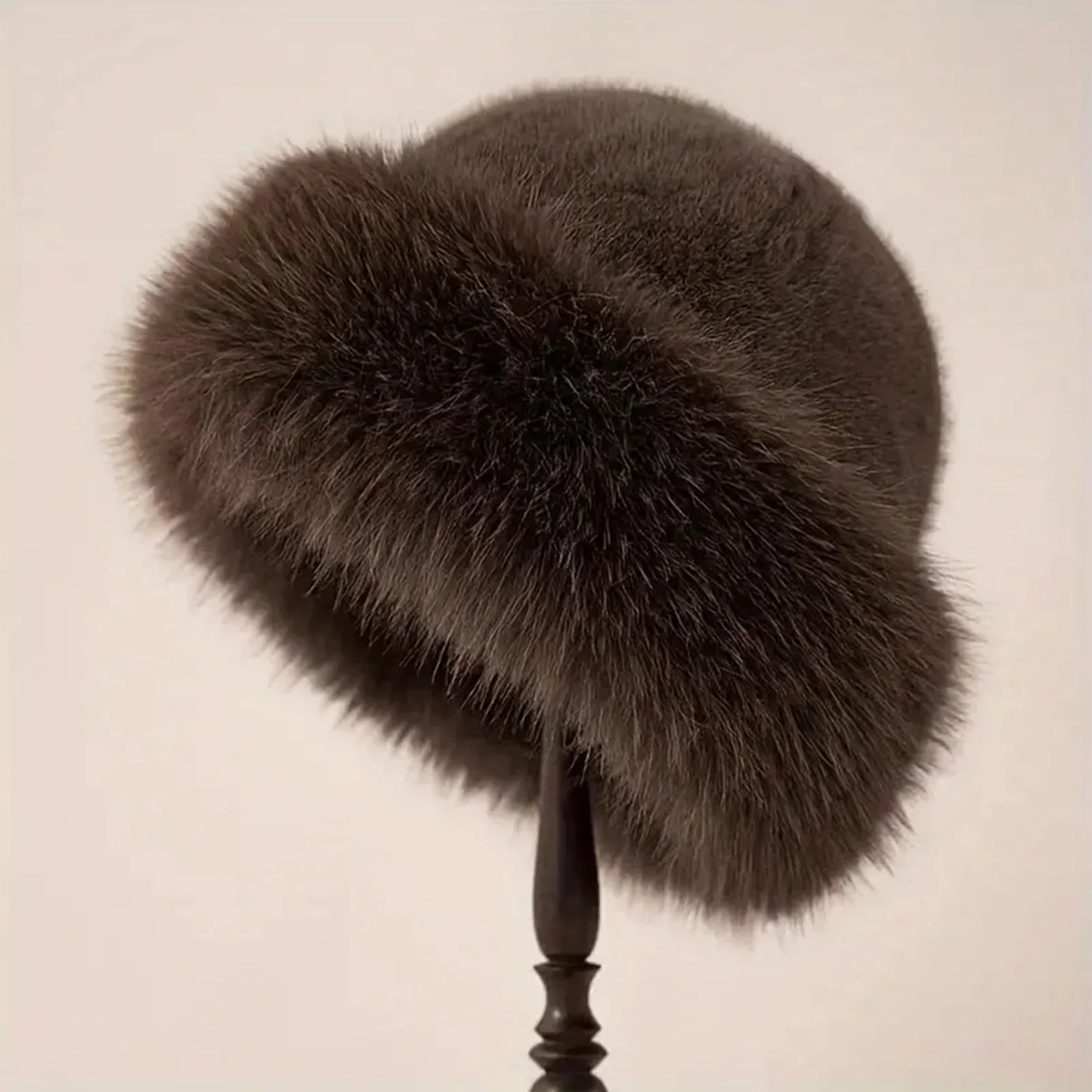 Thicken Plush Warm Fur Hat Fluffy Beanie Warm Thick Hat Mongolian Caps for Casual Trips Sports Skiing